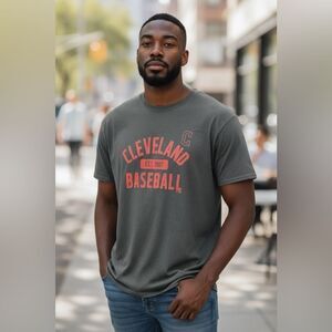 NWOT Fanatics Men’s MLB Gray Cleveland Indians Guardians Baseball T-Shirt - 3XL